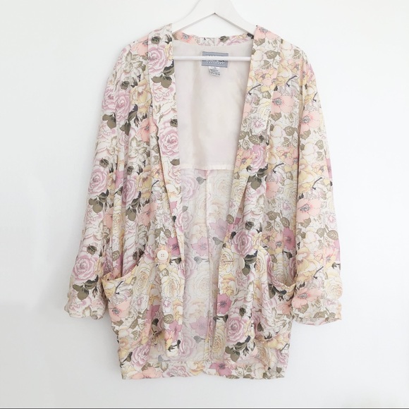 Vintage Jackets & Blazers - Vintage Floral Blazer